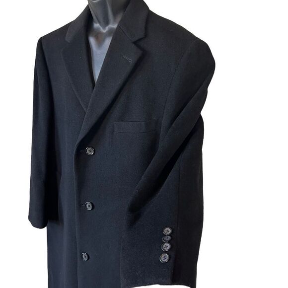 Lauren Ralph Lauren Italy Black Cashmere Wool Overcoat - Picture 6 of 15